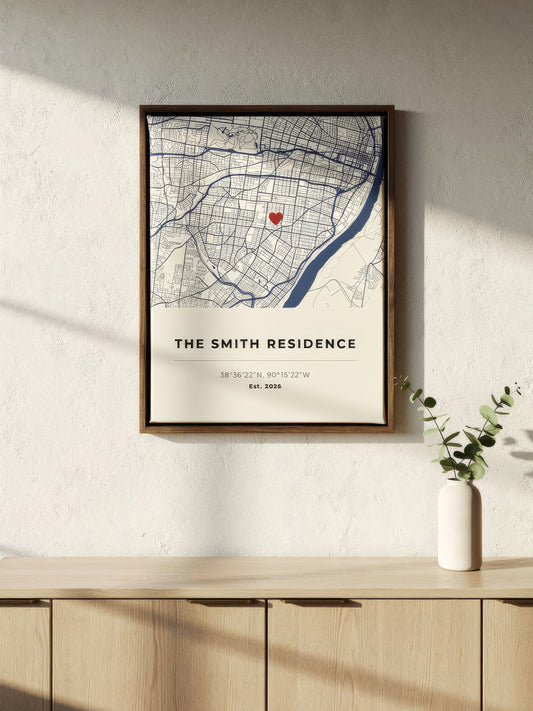 Heritage 11" x 14" Map Canvas